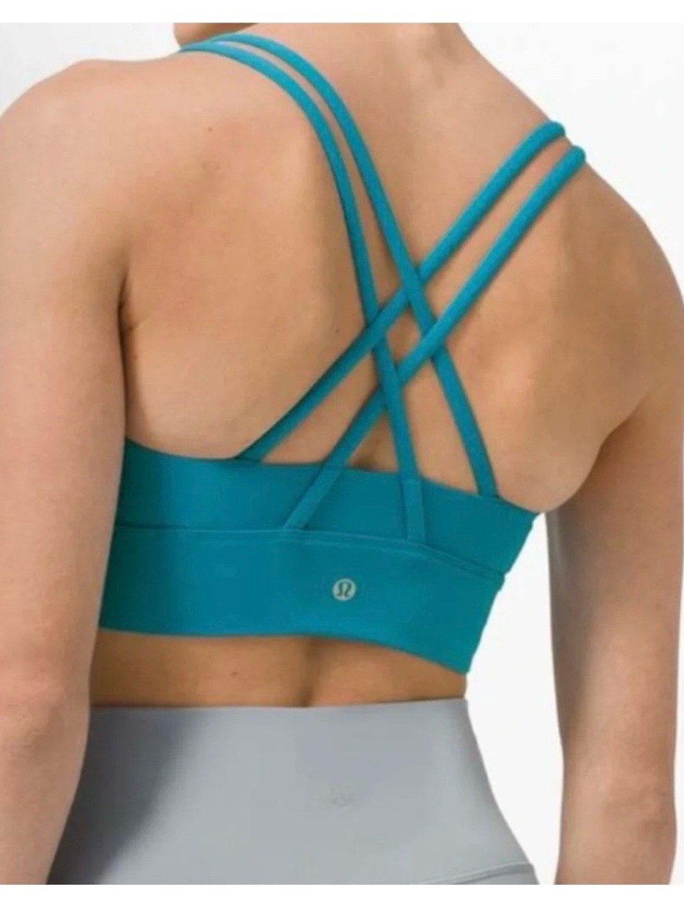 lululemon Teal Energy High Neck Longline Zip Bra in 6